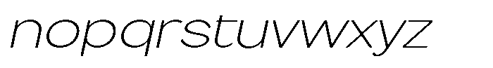 Flova Extra Light Extended Italic Font LOWERCASE