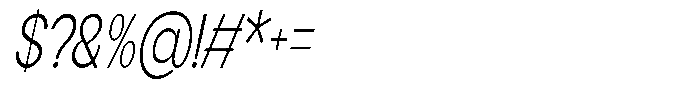 Flova Light Compressed Italic Font OTHER CHARS