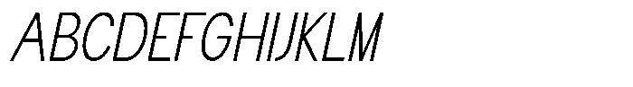 Flova Light Condensed Italic Font UPPERCASE