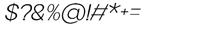 Flova Light Expanded Italic Font OTHER CHARS
