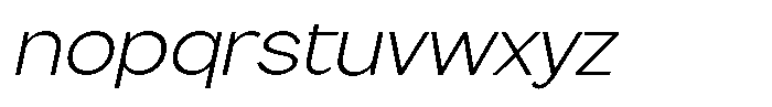 Flova Light Expanded Italic Font LOWERCASE