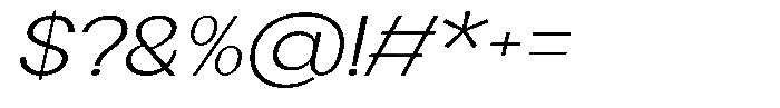 Flova Light Extended Italic Font OTHER CHARS