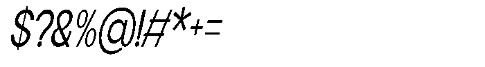 Flova Medium Compressed Italic Font OTHER CHARS