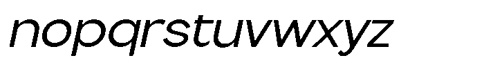 Flova Medium Expanded Italic Font LOWERCASE