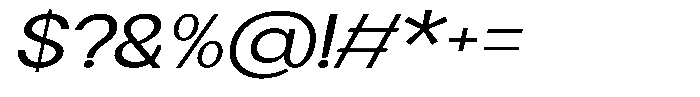 Flova Medium Extended Italic Font OTHER CHARS