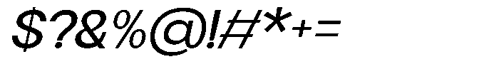 Flova Semi Bold Expanded Italic Font OTHER CHARS