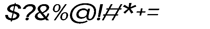 Flova Semi Bold Extended Italic Font OTHER CHARS
