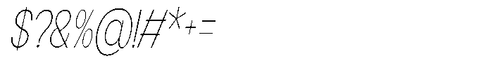 Flova Thin Compressed Italic Font OTHER CHARS
