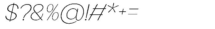 Flova Thin Expanded Italic Font OTHER CHARS