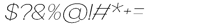 Flova Thin Extended Italic Font OTHER CHARS