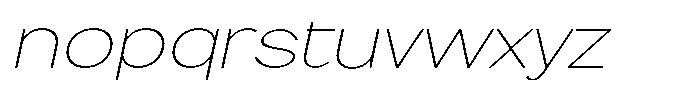 Flova Thin Extended Italic Font LOWERCASE