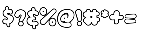 Fluffy Twist Outline Font OTHER CHARS