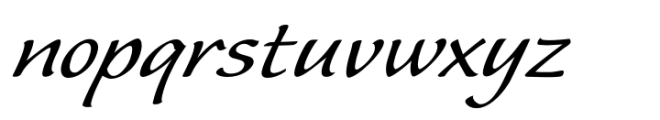 Flute Expanded Italic Font LOWERCASE