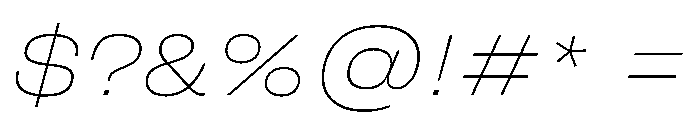 FLArtGrotesk AmpleThinItalic Font OTHER CHARS