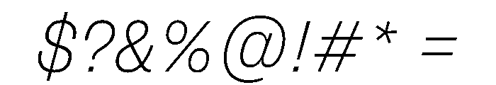 FLArtGrotesk CompactFineItalic Font OTHER CHARS