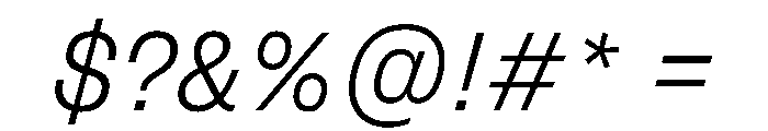 FLArtGrotesk CompactLightItalic Font OTHER CHARS