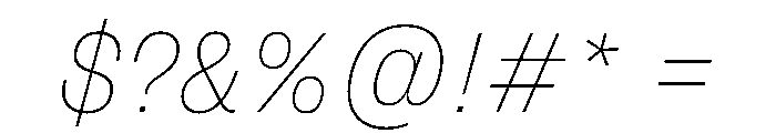 FLArtGrotesk CompactThinItalic Font OTHER CHARS