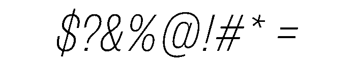 FLArtGrotesk NarrowFineItalic Font OTHER CHARS