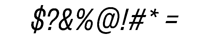 FLArtGrotesk NarrowRegularItalic Font OTHER CHARS