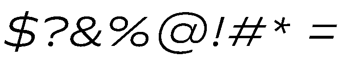 FLScienceSans AmpleLightItalic Font OTHER CHARS