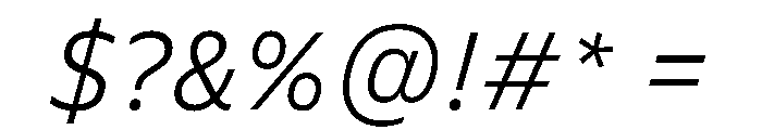 FLScienceSans CompactLightItalic Font OTHER CHARS