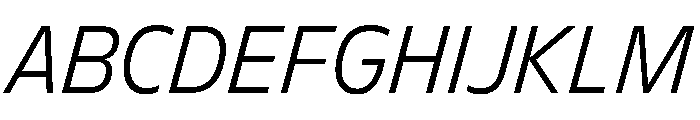 FLScienceSans CompactLightItalic Font UPPERCASE