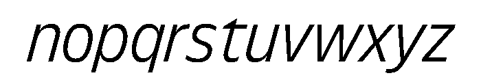 FLScienceSans CompactLightItalic Font LOWERCASE