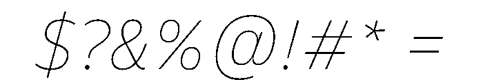 FLScienceSans CompactThinItalic Font OTHER CHARS