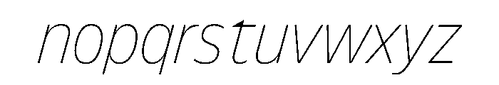 FLScienceSans CompactThinItalic Font LOWERCASE