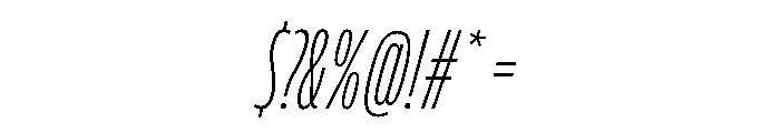 FLScienceSans CondensedFineItalic Font OTHER CHARS