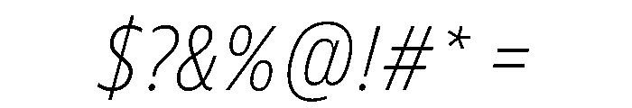 FLScienceSans NarrowFineItalic Font OTHER CHARS