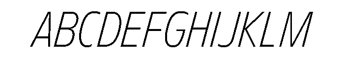 FLScienceSans NarrowFineItalic Font UPPERCASE