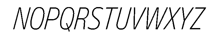 FLScienceSans NarrowFineItalic Font UPPERCASE