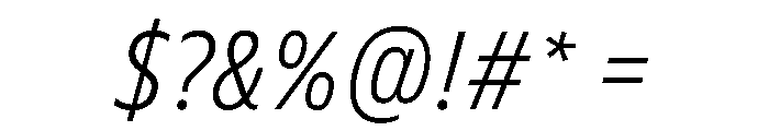 FLScienceSans NarrowLightItalic Font OTHER CHARS