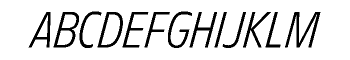 FLScienceSans NarrowLightItalic Font UPPERCASE