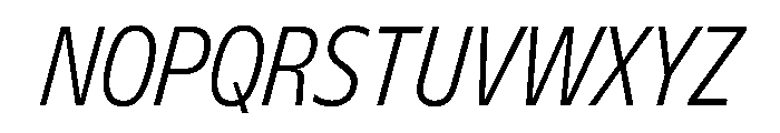 FLScienceSans NarrowLightItalic Font UPPERCASE