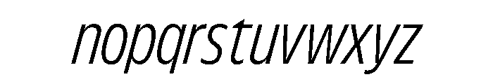 FLScienceSans NarrowLightItalic Font LOWERCASE