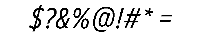 FLScienceSans NarrowRegularItalic Font OTHER CHARS
