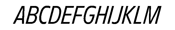 FLScienceSans NarrowRegularItalic Font UPPERCASE