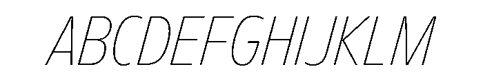 FLScienceSans NarrowThinItalic Font UPPERCASE