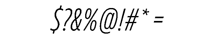 FLScienceSans TightLightItalic Font OTHER CHARS