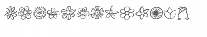 flower power doodlebat Font LOWERCASE