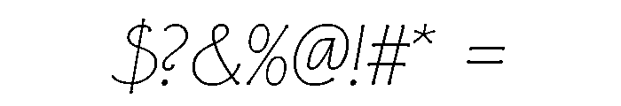 FLW Eaglefeather Hairline Italic Font OTHER CHARS
