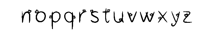 Font Of Hearts Regular Font LOWERCASE