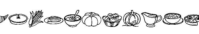 Food Thanksgiving Font UPPERCASE