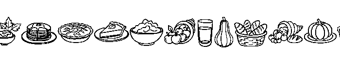 Food Thanksgiving Font UPPERCASE