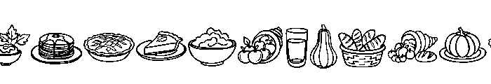 Food Thanksgiving Font LOWERCASE