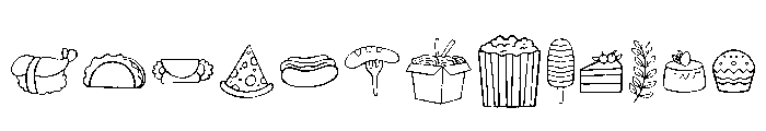 Foodie Story Dingbats Font UPPERCASE
