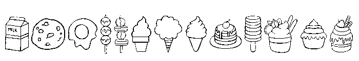 Foodie Story Dingbats Font UPPERCASE