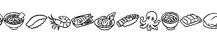 Foods Doodle Font UPPERCASE